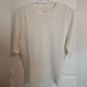 Calvin Klein Women's Cream Textured Tee